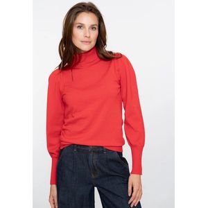 Geisha Dames trui rood (Maat: S) - Effen - Halslijn: Col,