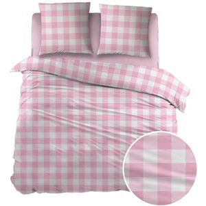 Sleepnight - Flanel Pink Geruit - LP002820 - B 140 x L 220 cm - 1-persoons -