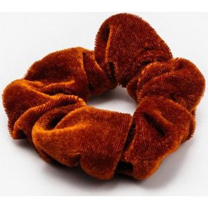 Scrunchie Velvet RoestBruin - haarwokkel - Haarelastiek - Haaraccessoire (1 stuk)