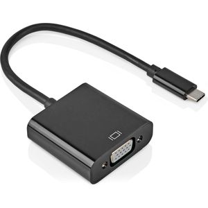 USB C naar VGA adapter - USB 2.0 - 1920x1080 - 60Hz - 0.2 meter - Zwart - Allteq