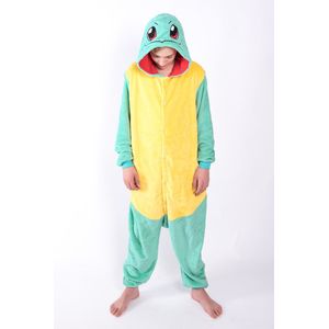 KIMU Onesie Schildpad Kostuum Pakje Peuter - Maat 98-104 - Schildpadpak Jumpsuit Huispak Pyjama Boxpakje Slaappakje Speelpakje Dreumes Fleece Festival