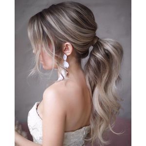 Ponytail | Paardenstaart | Platinum Warm Blond | Haar Extensions | 50CM | 90GR | Human Hair | Echt Haar