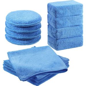 Microfiber Applicator Pads en Handdoeken voor Auto Detailing - 12 Stuks