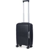 TravelZ Swinger Handbagage koffer 55cm - Sterke Lichtgewicht Trolley 35 ltr met TSA-slot - Zwart