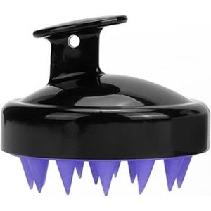 Go Go Gadget - Haarborstel - Massageborstel - Anti-roos - Haargroei - Rond - Siliconen - Scalp Massager - Zwart/Paars