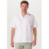 SELECTED MEN Slhrelaxeli Emb Ss Shirt Heren - Vrijetijds blouse - Wit - Maat M