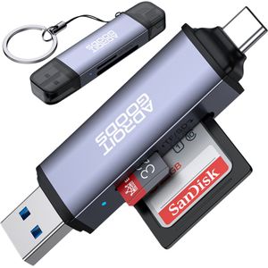 AdroitGoods - SD Kaartlezer - USB 3.0 - High Speed Cardreader voor SD/Micro SD - Aluminium