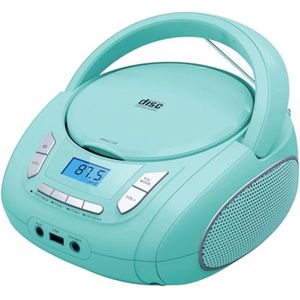 Draagbare radio-cd-speler met Bluetooth, USB, FM-radio en AUX-ingang - Groene boombox