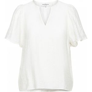 &co woman - T-shirt - Wit - Korte Mouwen - V-hals