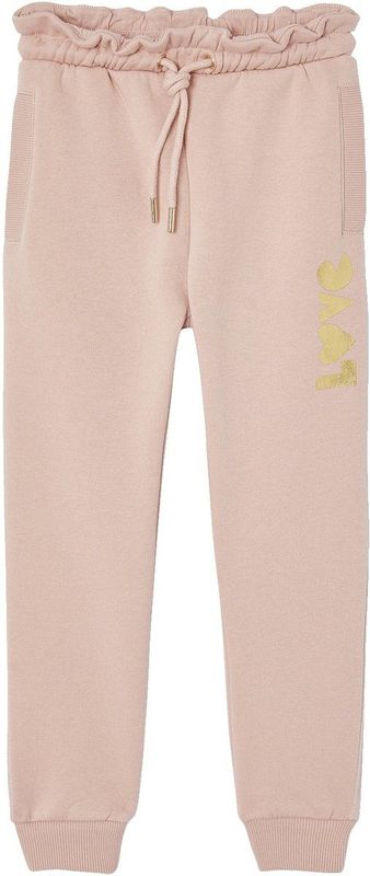 Joggingbroek - Roze - Fleece - Meisjes - Met Motief op de Broekspijp