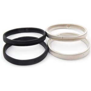 Set van 2 paar mouwophouders sleeve holders zwart en zilver - 20 cm metaal