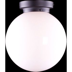 Art deco plafondlamp Globe | Ø 25 cm | zwart / wit / opaal glas | gispen / retro / jaren 30