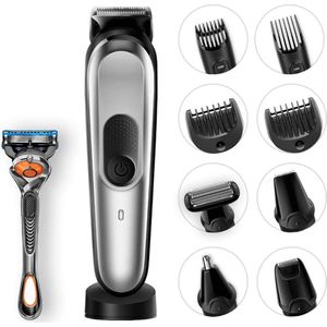 White-label® Bodygroomer Mannen - Scheerapparaat - Baardtrimmer - Body Trimmer Heren - Zwart met Zilver