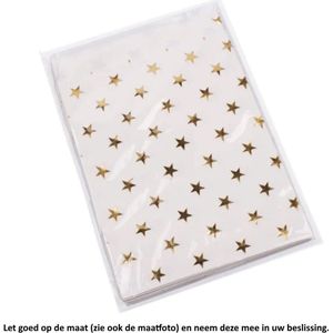 Papieren Zakjes - Met gouden sterren – 24 Stuks – Wit – 13 x 18 cm – Gift Bag – Geschenkzakjes – Cadeau – Cadeauzakjes - Fournituren - Traktatie - Snoep - Koek