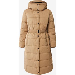 Hooded Jacket With Elasticated Belt Dames - Donker Zand - Maat L