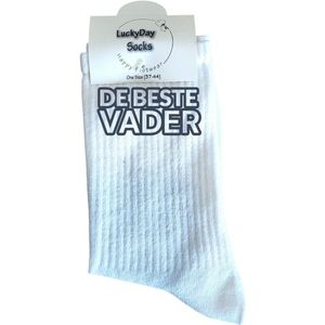 Beste vader - Liefste papa - Vaderdag cadeau - Hou van jou - Verjaardag - Trend nu - Vader cadeau - Sokken met tekst - Sport sokken - Cadeau voor papa - Leuke Sokken - Verjaardag cadeau voor hem - Vaderdag - LuckyDay Socks - Maat 37-44