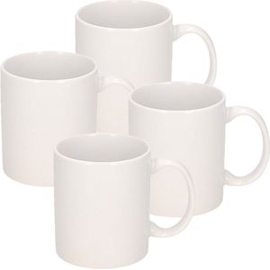 4x Onbedrukte witte mok 300 ml - blanco koffiemokken