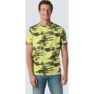 No Excess Mannen Dynamisch T-Shirt Met Abstracte Camouflageprint Limoen XL