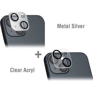 Geschikt voor 4smarts iPhone 14/14 Plus Camera Protector (2-Pack) Zilver/Transparant