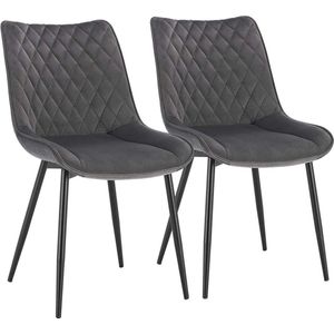 Rootz fluwelen eetkamerstoelen - elegante zitplaatsen - comfortabele stoelen - duurzaam, ergonomisch, antislip - 85,5 cm x 46 cm x 40,5 cm