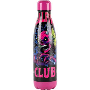 Stranger Things - Hellfire Club - isolerende waterfles - roestvrijstaal - lekvrije draaidop - 0,5ml