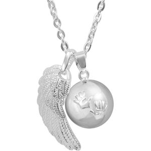 Zwangerschap Bola ketting met voetafdrukken hanger - Origineel cadeau voor aanstaande moeders