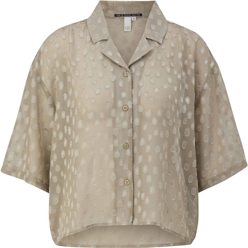 Q/S designed by - Dames bloes - Maat 34 - Vrouwen - Khaki - polyester