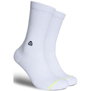 FLINCK Sportsokken Wit - Essentials White - Maat 42-44 - Unisex - Heren Sokken - Dames Sokken - Naadloze sokken - Crossfit Sokken - Hardloop Sokken - Fitness Sokken - Fietssokken