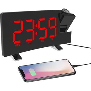 Solacis Wekkerradio Met Projectie - Wekkerradio - Digitale wekker - Wekkerradio kinderen - Wekker met projectie op plafond - Must have!