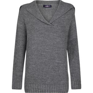 Jimmy Sanders Trui - Sweater Sjaalkraag Dames Antraciet - M