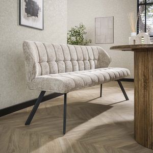 LifestyleFurn Eetkamerbank Thandie - Rich stof - 180cm - Zand