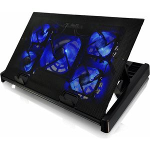 Laptop Cooler - Verstelbaar - 5 Ventilatoren - 17 inch - Zwart