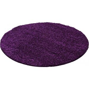 Tapijtenloods Dream Rond Shaggy vloerkleed Paars Hoogpolig- 120 CM ROND