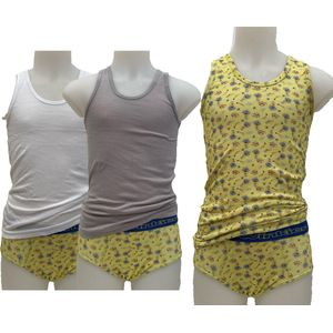 Embrator jongens Ondergoed setje 4-stuks geel maat 104/110