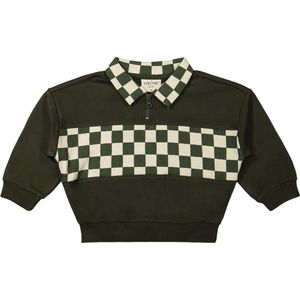 Viggo - jongens trui met rits - donkergroen - maat 80