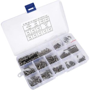 M2.5 Schroef Set 662 PCS Cross Pan Head 304 Rvs Machine Schroef met Elastische Ring Moer