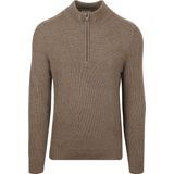 Suitable - Schipperstrui - Taupe - Half Zip - Heren - Slim-Fit