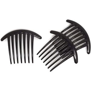 Zwarte Plastic Haarkam voor Vrouwen - Haarkam met Zeven Tanden - Geschikt voor Dik Haar - Styling Accessoire vanaf 12 jaar
