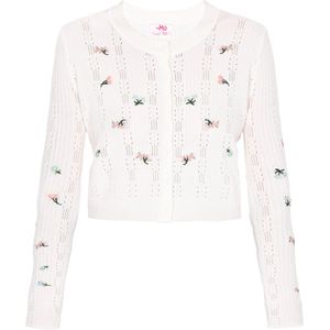 MYMO - Gebreid Vest - Turquoise - Donkergroen - Rosa - Wit