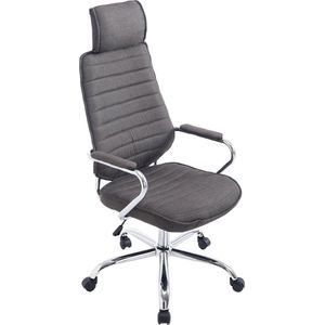 In And OutdoorMatch Bureaustoel Jackson - Grijs - Stof - Hoge kwaliteit bekleding - Luxe bureaustoel - Exclusieve uitstraling