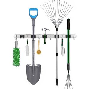 Luxe Bezemhouder - Opbergsysteem - Bezem ophangsysteem - Ophanghaken - Tuingereedschap - Gereedschap opbergen - Zwart
