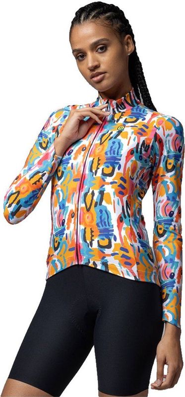 Alé Womens Special Edition Tribal L/S Jersey Fietsshirt (Dames |grijs)