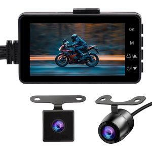 Motorfietscamera, 3 inch LCD 720P met 480P Dual-Track Front Rear Dual Action Camera Video voor het opnemen van motorfietsbeelden（Met 16G geheugenkaart）