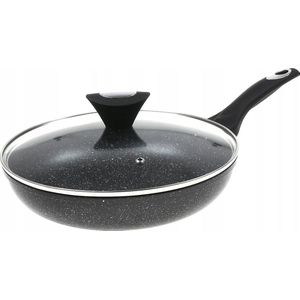 Keramische Hapjespan 22 cm met Deksel – Gezond en Gemakkelijk Koken zonder Aanbakken!