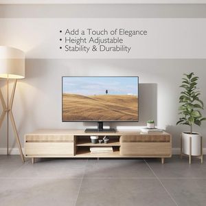 Universele Tafel TV-Standaard met Rekje voor 26-55 Inch LCD/LED/Plasma TV in hoogte verstelbaare TV-Standaard met 8mm getemperd glazen voetstuk & kabelmanagement-Houdt 40 KG & Max.VESA 400x400mm