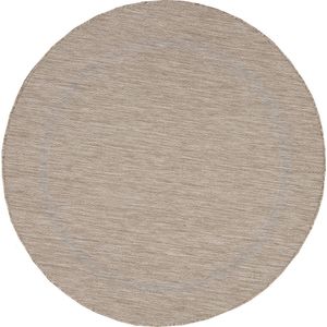 Pochon - Tapijt Relax - Beige - 200x200x0,5 - Vloerkleed - Effen - Buiten - Laagpolige Vloerkleed - Kortpolige Vloerkleed - Ronde Vloerkleed - Ronde Tapijt