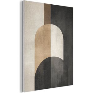 Akoestisch wandpaneel 50x70 cm - Vilt schilderij Geometrische - Vormen - Wit - Akoestische panelen - Geluidsdempende wanddecoratie - Geluidsisolatie woonkamer - Muurdecoratie geluidspanelen