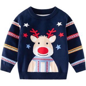 Lange Mouwen Kersttrui voor Kinderen, Rendier Print, Baby & Peuter Wintermode