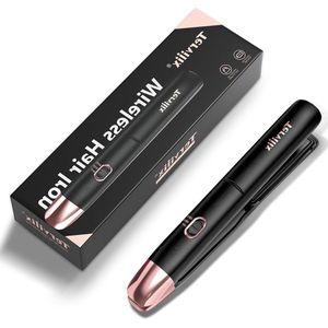 Max 220 °C draadloze draagbare mini-reisstijltang - oplaadbaar - 2-in-1 - arganolie - 4500 mAh-batterij - snel opwarmen - 50 seconden