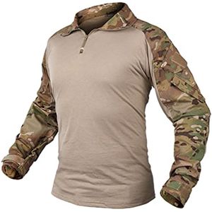 Combat Shirt met Elleboogbeschermers voor Mannen - Lang Mouwen Tactische Outdoor Kleding